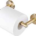Brushed Gold Toilet Paper Holder for Bathroom, Double Post Pivoting Tissue Roll Holder, Wall Mounted Detachable TP Holder, SUS304 Stainless Steel, SHUNLI