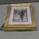 Yaetm 8x10 Gold Picture Frame with Decorative Inner Frame & Tempered Glass, Display 5x7 Photos with Mat - Portrait or Landscape - Tabletop & Wall Mount for Office & Home Dcor (Gold, Single)