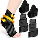 Junkin 2 Pairs Kid's Ankle Support Brace Elastic Ankle Compression Sleeve Neoprene Wraps Adjustable Sports Foot Brace Protector Breathable Calf Ligament Compression Bandage(Black)