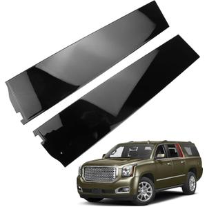 Pair Door Applique Rear Left and Right Rearward for Chevrolet Suburban 3500 HD for Cadillac Escalade ESV for GMC Yukon XL 2015-2018 Gloss Black Window Trim Molding Panel Replaces 926-247 926-248