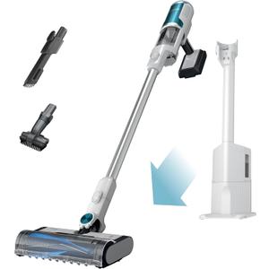 Shark Clean & Empty Cordless Stick Vacuum Lightweight Cordless with HEPA Filter, Portable, Rechargeable, Auto-Empty System, Stick Vacuum for Pet Hair, Carpets & Hardfloor, White, BU3521