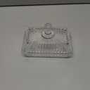 Clear Glass Butter Dish with Lid, Covered Crystal Butter Stick Holder Tray, Glass Butter Storage Container for Fridge Countertop