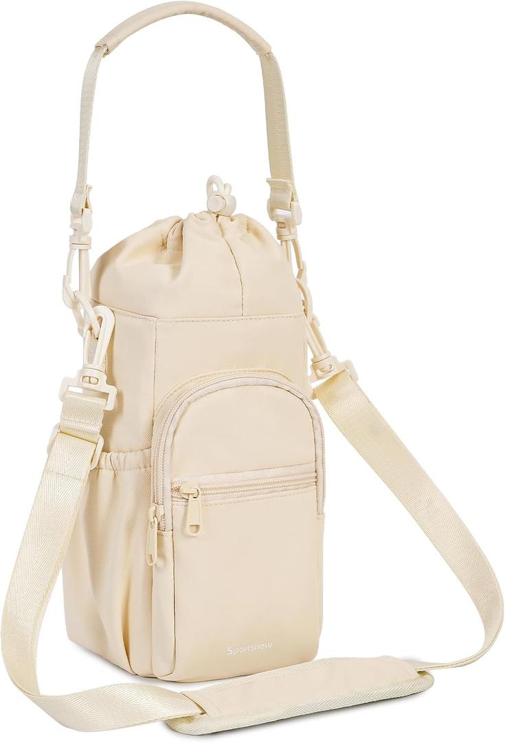 sportsnew Water Bottle Holder with Strap 32oz 40oz Insulated Water Bottle Carrier Sling Bag with Phone Pocket Crossbody
