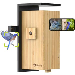Birdfy Smart Bird House with Cameras 2025 New Version, 1080P Dual-Cam, Remote Control AI & Solar Powered, Wireless Outdoor Watch Bluebird Cardinal Nesting Story in Realtime, DIY Gift (Bamboo) Birdfy Smart Bird House with Cameras 2025 New Version, 1080P Dual-Cam, Remote Control AI & Solar Powered, Wireless Outdoor Watch Bluebird Cardinal Nesting Story in Realtime, DIY Gift (Bamboo)