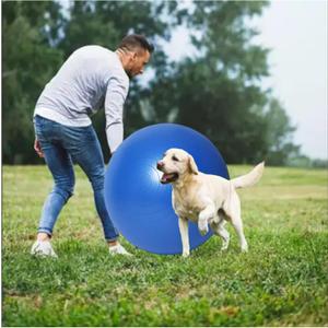 mwater Herding Ball for Dogs :25 Inch Heavy-Duty Blue Ultra-Thick, Hardened,Thickness 4mm, Weight 4.8 LB, Non-Chewable, Ideal for Chasing and Active Play (24.8in)