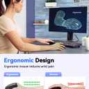 TECKNET Ergonomic Wireless Vertical Mouse, 4800 DPI with 5 Adjustable Levels, 2.4GHz Optical, 6 Buttons for Laptop, Desktop, PC, MacBook - Black
