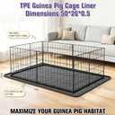 51 x 26 TPE Guinea Pig Cage Mat, Waterproof with Raised Edge