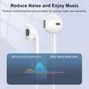 Simple Wired Earbuds, in-Ear Headphones with Built-in Microphone, Easy Carry Earphones for School, College, Daily Commute - for Men and Women