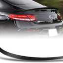 Carbon Fiber AMG-Style Lift Gate Trunk Spoiler for 2017-2021 Mercedes-Benz C-Class (W205) Coupe Only, Black, Rear