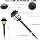 10 Pack Solar Pathway Lights Outdoor- Bright Solar Powered Garden Light with 3000K Warm LED, Auto On/Off Waterproof Path Lights Decorative, Landscape Lighting for Yard Patio Walkway Driveway