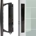 ACEPLANET Flush Mount Non-Keyed Sliding Glass Door Handleset, 6-5/8" H.C., Fits 1" to 1-1/8" Thick Doors, Features Night Lock & Hook Latch, Non-Handed, Florida Bronze