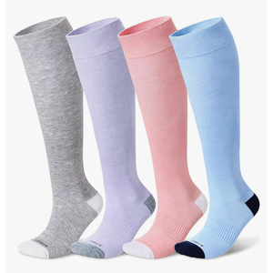 LEVSOX Viscose Made from Bamboo Compression Socks for Pregnant Women 20-30 mmHg Knee High Cute Mens Supports Socks for Travel