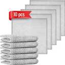 2 x 10pcs Double Layer Multifunctional Non-Scratch Wire Dishcloth, Multipurpose Wire Dishwashing Rags, Silver, Nylon/Polyester