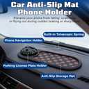 2 PCS Multifunction Car Anti-Slip Mat, All in One Car Organizer Pad,Universal Car Anti Slip Mat Phone Holder,Rotatable Vehicle Phone Holder with Temporary Parking Number,for Sunglasses,Keys,Gadgets