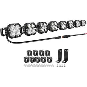 AUXTINGS 52 inch 240W LED Light Bar with DT Wiring, Straight Curved Adjustable, Spot Flood Beam Off Road 4X4 Waterproof Driving Fog Lights for 12V 24V Vehicle 4WD Car UTV SUV Truck Tractor Trailer