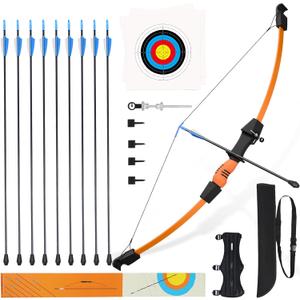 40" Youth Bow and Arrow Set for Kids 8-12 & Teens - Ambidextrous Recurve Archery Gear with Safety Arrows - Toys for Ages 8-13, Backyard Games Gift for Beginner Archers