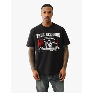 True Religion Men's Short Sleeve True Vintage No.1 Tee - Casual Graphic Crew Neck T-Shirt, Size Large