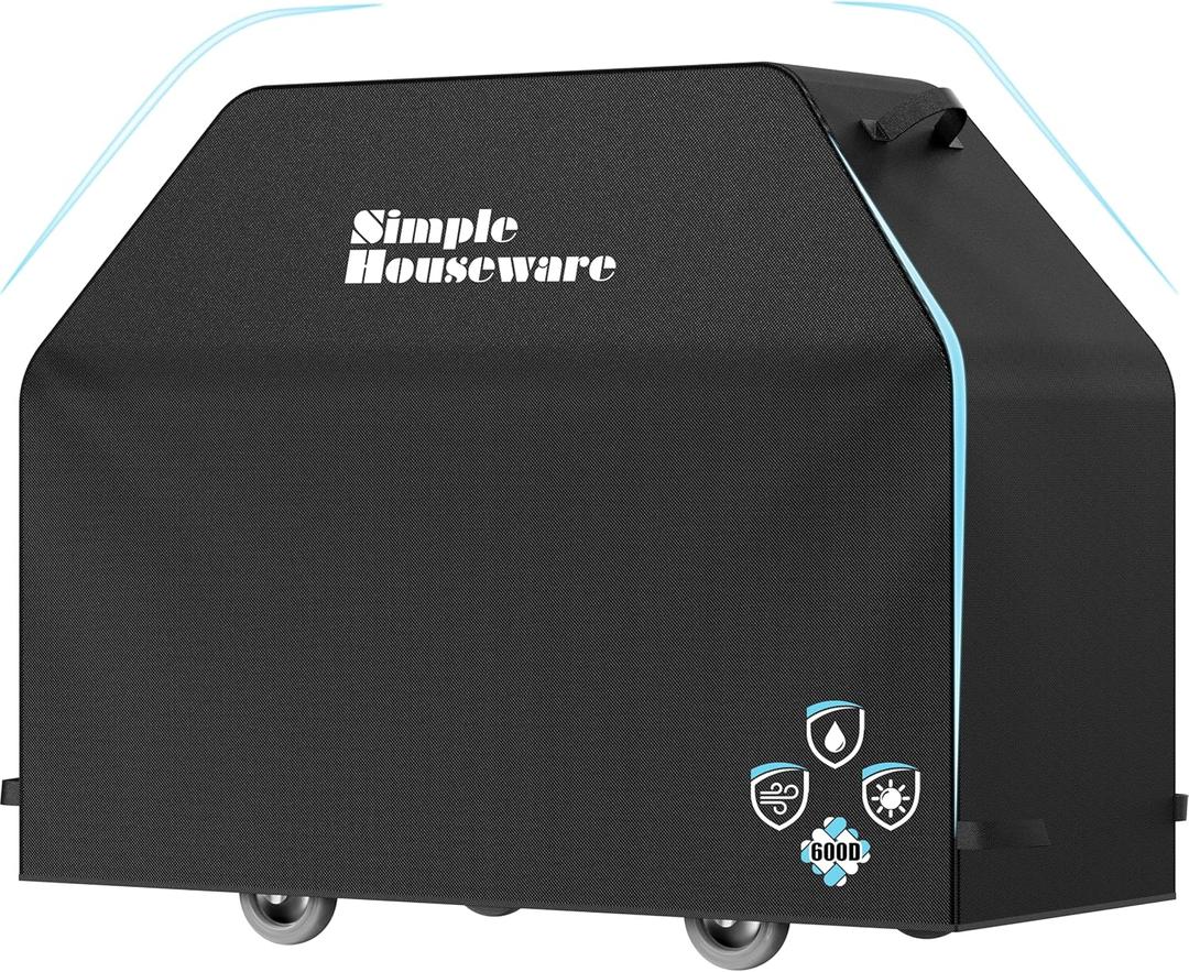 Simple Houseware 60 in. Heavy-Duty BBQ Gas Grill Cover, 600D Polyester Waterproof, Weather-Resistant