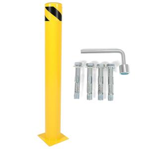 Kojem 42 inch Steel Safety Bollard Parking Barrier Post Safety Bollard Universal for Outdoor Sidewalks Entrances Parking Lots Powder Coat Pipe Steel Bolts Yellow 42" x 5" (1Pc)
