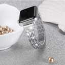 Secbolt Bling Bands Compatible with Apple Watch Band, Women iWatch, Dressy Jewelry Metal Wristband Strap Diamond Rhinestone, Size: 38mm/40mm/41mm/42mm(Series 11/10)
