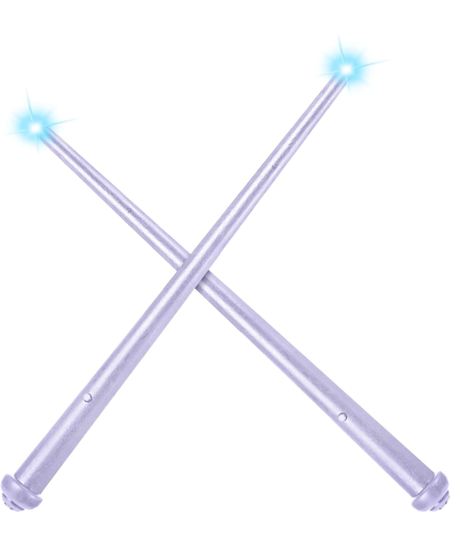 Gejoy 2 Piece Light up Wand Magic Wizard Wand Princess Fairy Wands Christmas Light Sound Toy Cosplay Props for Kids(Purple)