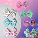 Gabby's Dollhouse Hair Bows - Hair Accessories Gift Set - 7 Pcs 4 Inch Bundle for Girls Different Character on each Hair Clip Kids Bow - Alligator Clip - Ages 3 +