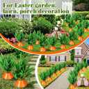 HyDren 18 Set Easter Carrots Yard Decor with Digging Bunny Fade Resistant DIY Fake Ferns Carrots Yard Stake Easter Garden Decor Outdoor Lawn Sign for Spring Home Lawn Garden Decoration Party Supplies