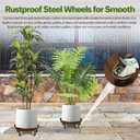 Plant Saucer 17" Rolling Plant Caddy Rolling Plant Stand with Wheels Heavy Duty Metal, Locking, Sturdy, Rust-Resistant Finish, and Easy to Move, 440 lb Capacity