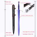 42 Inch Hand-Forged Medieval Sword – Full Tang Mn Steel Blade with Leather Scabbard, Real Metal Sword for Collection, Cosplay & Gifting