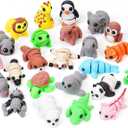 24PCS Mini 3D Printed Animals Set Christmas Stocking Gifts for Grandkids Articulated Flexible Toy Tiny Animals Figurines Exquisite Cute Pocket Pets Toy 3D Printed Miniature Figurines Desk Ornaments