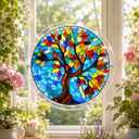 2 x Sun Catchers Puzzle for Indoor Window, Acrylic Jigsaw Puzzle Kit Suncatcher, Tree of Life Stained Puzzle for Window Hanging Outdoor Garden Yard Decor, Birthday Gifts for Mom, Wife, Sisters, Women, Men