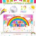 Remerry 71 x 44 Inch Rainbow Backdrops Happy Birthday Banner for Boys Girls Kids Baby Showers Party Decorations Indoor Outdoor Supplies