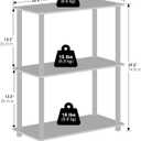 Furinno Turn-N-Tube Book Shelf, 3-Tier Bookshelf, Bookcase with Multipurpose Compact Display Rack, 11.6 x 23.6 x 29.6, for Living Room, Bedroom, Home Office, Black/Grey, 3-Tier Round Tube