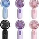 JODNO Mini Portable Fan 6 Pack, Cute Handheld Fan Battery Operated Lightweight Small Personal Fans with 3 Speeds and USB Rechargeable Eyelash Fans for Women Men Office Outdoor Travel Camping