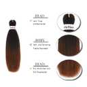 Liang Dian Pre Stretched Braiding Hair Ombre 12 Inch 8 Packs Synthetic Crochet Braids Hot Water Setting Professional Soft Yaki Texture Synthetic Hair Extensions(12 Inch 1B/30)(Ombre Black to Brown)