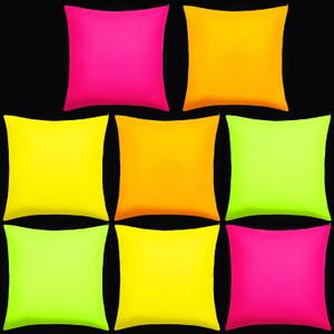 Preboun 8 Pcs 18 x 18 Inch Bright Colors Decorative Throw Pillow Covers Mixed Solid Color Square Pillow Cases Colorful Cushion Cover for Classroom Couch Bedroom Patio Garden, (Covers Only)