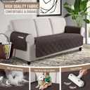 TAOCOCO Waterproof Sofa Covers for Dogs with Non Slip Backing, Sofa Seat Covers with Side Pocket for 3 Cushion Couch Washable Pet Couch Cover Protector Sofa Slipcovers for Kids(Sofa Plus, Chocolate)