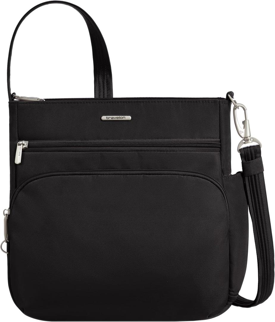 Travelon Anti-Theft Classic North/South Crossbody Bag (One Size, Black)