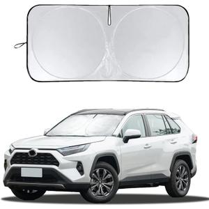 INSAUTO for RAV4 Car Windshield Cover, Windshield Sun Shades Foldable Sunshade for Toyota RAV4 2013-2023 SUV Crossover Front Window Custom Fit Sun Visor Heatshield Protector Car Accessories