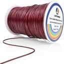 LUSTEMBER 1mm Faux Leather Waxed Cotton Cord, 175 Yards Durable Necklace String, Soft and Textured Cord for Necklaces, Bracelets, and Jewelry Making