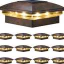 VOLISUN Solar Post Cap Light Outdoor 16pack,Solar Deck Fence - Post Lights Waterproof for 4x4 Wooden/4x4 Vinyl, with Warm White/Cool White for Garden/Patio/Porch