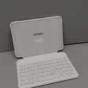 HOU Keyboard Case for iPad mini 7/6, 156 Adjustable Stand, Detachable Full Protective Case for iPad mini 7/6, 11 Shortcut Keys, 7 Color Backlight, Silicone PU, Multifunction, Bluetooth (Ivory White)