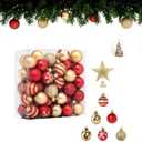Christmas Balls 50PCS 1.57Inch Christmas Tree Hanging Ornament Xmas Ball Decoration,Red and Gold Christmas Ornaments Balls for Xmas Tree Wreath Garland