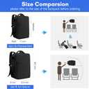 Taygeer Travel Backpack for Men Women, Carry On Backpack with Shoe Pouch, TSA 17.3inch Laptop Mochila Flight Approved, Nurse Bag Casual Daypack for Weekender Business Hiking, Black XL