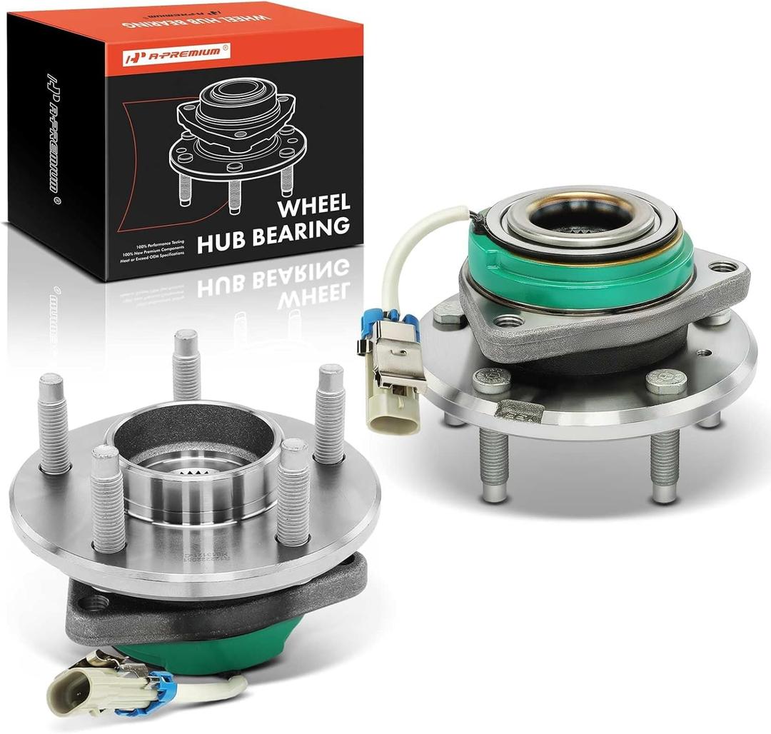 A-Premium 2 x Front Wheel Bearing Hub Assembly Compatible with Chevy Impala Monte Carlo Uplander, Buick Century LaCrosse Regal, Cadillac DeVille DTS, Pontiac Grand Prix, with ABS & 5-Lug 