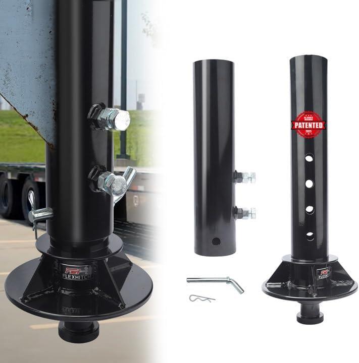 Fifth Wheel to Gooseneck Adapter with Reinforced Structure, Includes an Outer Tube, Fit for Trailer,Tractor, Semi-Tractor Campers,4" Round Tube, 2" Kingpin,Gooseneck Adapter Attaches to 5th Wheel