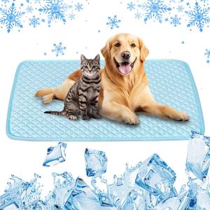 Pet Cooling Mat for Dogs & Cats - Washable Dog Cooling Mat Portable Pet Cool Pads Blanket for Indoor & Outdoor Car Seats (Medium, Blue)