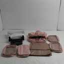 Rolling Makeup Case with 4 Removable Bags, Professional Makeup Train Case with Wheels, Makeup Artist Travel Bag with Brushes Storage Section, Pink (Patent Design)