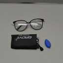 Gaoye Blue Light Blocking Glasses - Trending Round TR90 Frames, Metal Arms, UV400 Protection - Matching Soft Case (*1-light Black Frame/Transparent Lens)