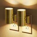 JandCase Night Light, LED Night Lights Plug into Wall, 2 Pack Automatic Nightlight with Light Sensor, 3000K Soft White 0-100LM Dimmable Modern Nightlight for Kids Bedroom Hallway (Gold)